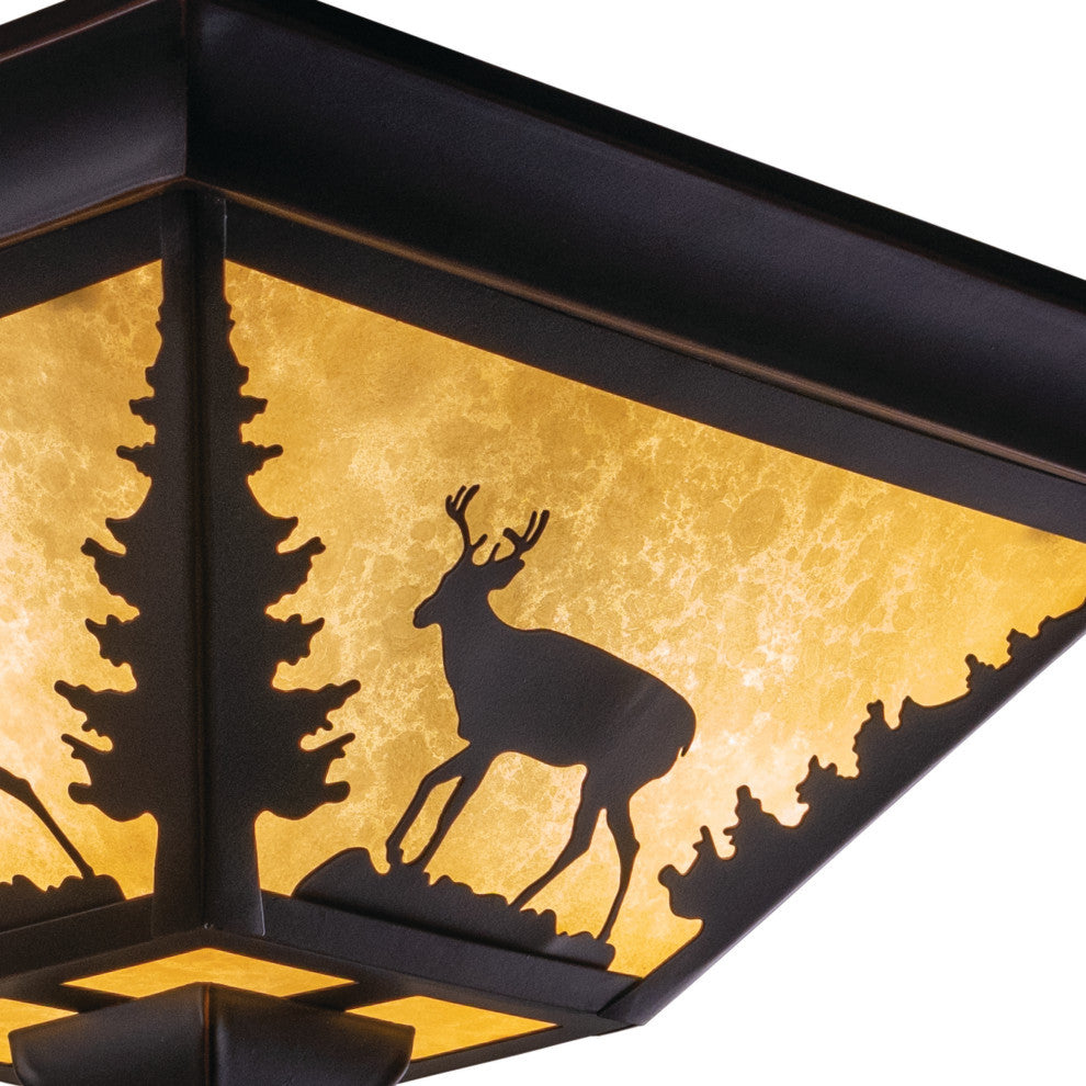 Bryce 14" Deer Flush Mount Ceiling Light Burnished Bronze