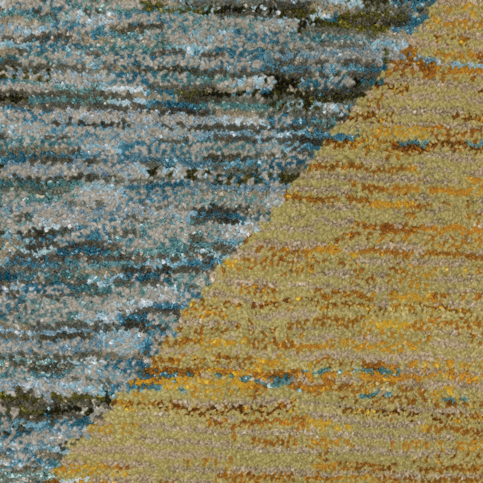 Sadie Angles Power-Loomed Area Rug, Gold/Blue, 10'x13'2"