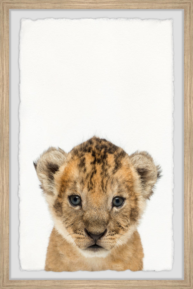 "Little Simba" Framed Painting Print, 12x18