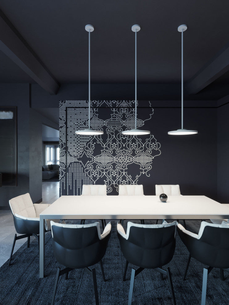 Edge 24" Round Pendant, Black, 40w 3600lm