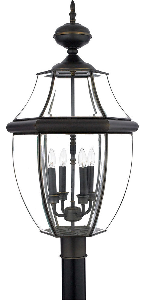 Quoizel NY9045Z Four Light Outdoor Post Mount Newbury Medici Bronze