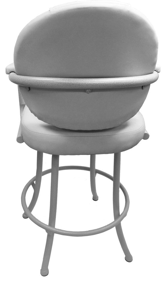Swivel Counter Metal Pub Set - M-70 Stools 26" or 30", White Vinyl - White, 26", Crackle Glass