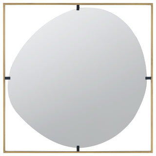Gewnee 32x1x32" Poppy Mirror with Gold Metal Frame
