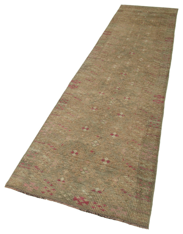 Rug N Carpet - Handwoven Oriental 2' 10" x 12' 6" Vintage Runner Rug