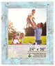 24" x 36" Rustic Farmhouse Light Aqua Blue Wood Frame