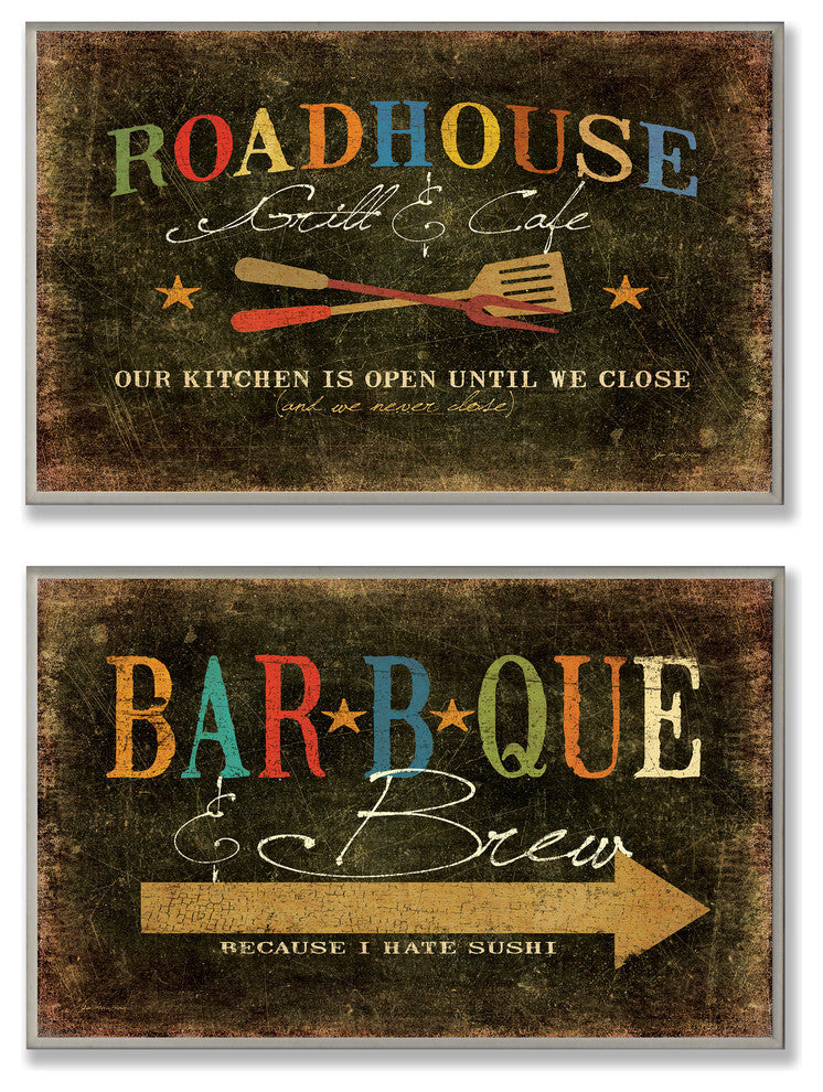 2-Piece Roadhouse Grill BBQ and Brew Wall Plaque