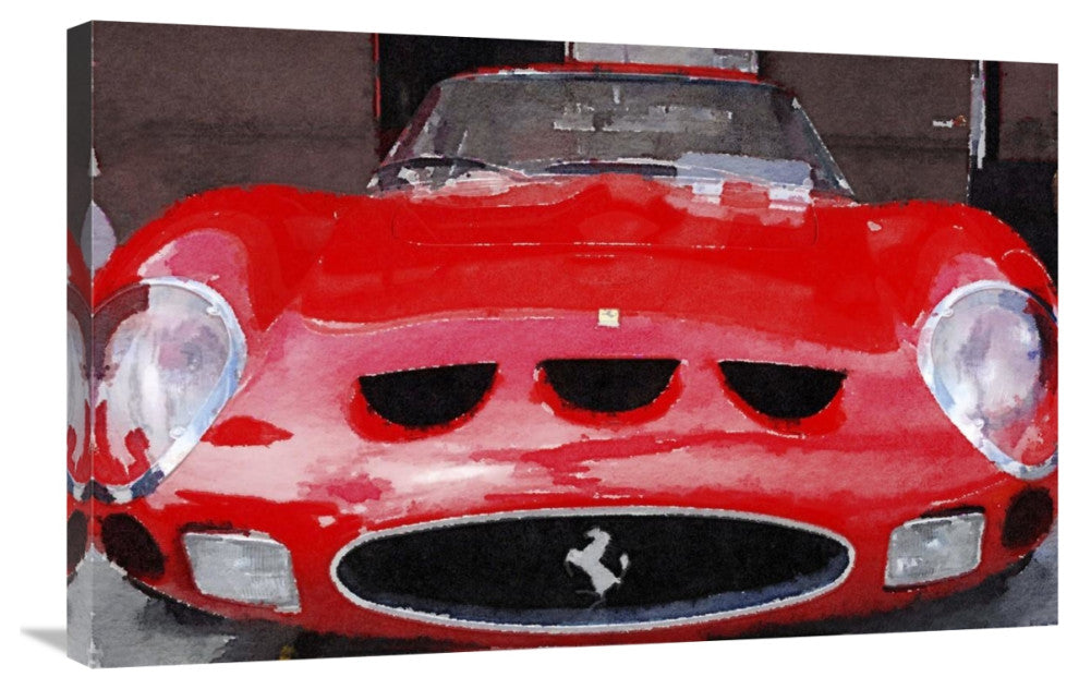 "1962 Ferrari 250 GTO Front Watercolor" Fine Art Print