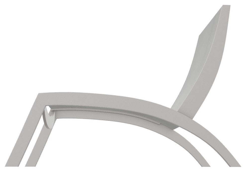 Dune Sling Stackable Outdoor Hydro-Lounge Chaise, Alloy/Warm Gray