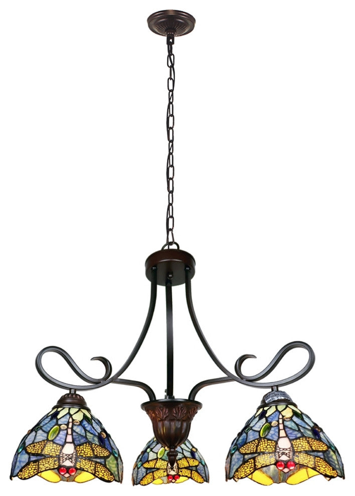 CHLOE Lighting CH3T524BD25-DD3 SUNNIVA Dragonfly 3 Light Chandelier