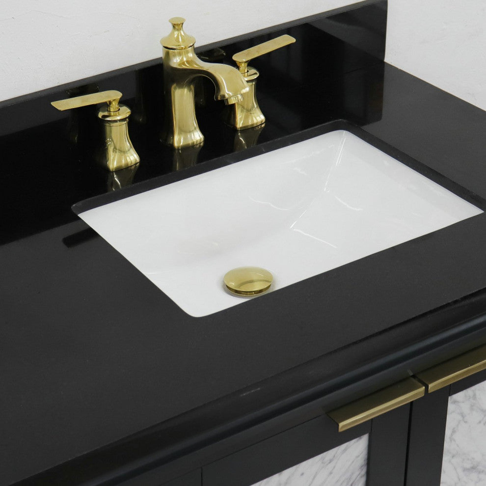 43" Single Vanity, Dark Gray Finish With Black Galaxy