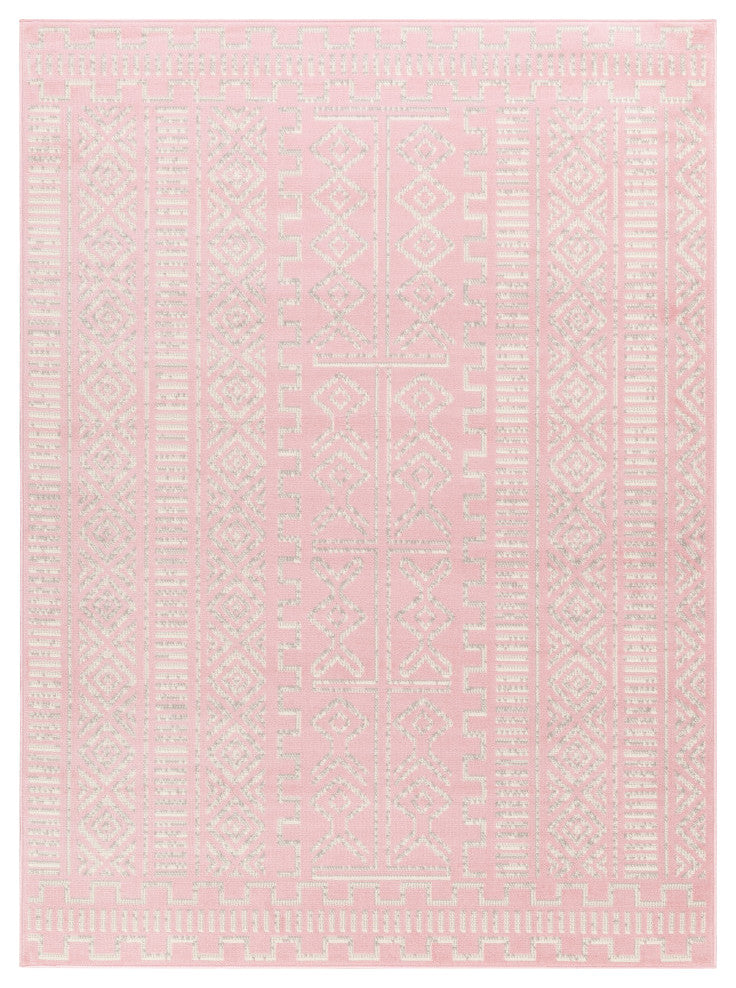 Surya Ustad UST-2308 7'10"x10'2" Rug, Pale Pink/Medium Gray/Cream