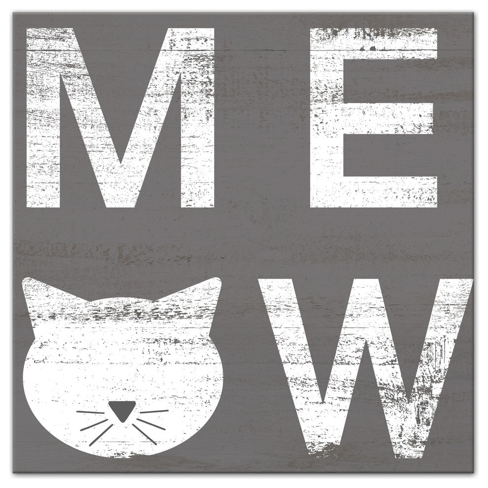 Designs Direct Meow 12x12 Canvas Wall Art