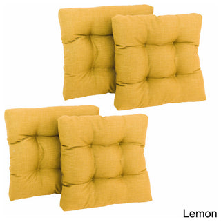 19" Squared Tufted Dining Chair Cushion, Set of 4, Lemon