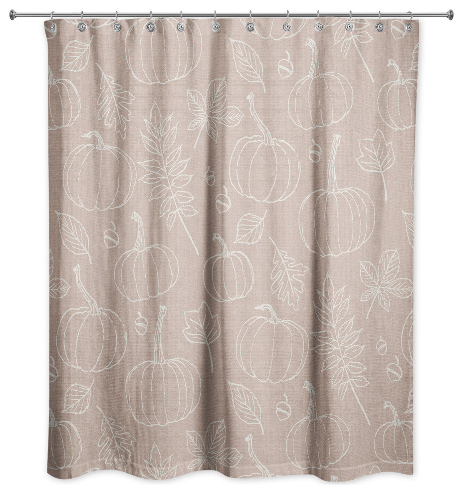 Dusty Rose Fall Pattern 71x74 Shower Curtain