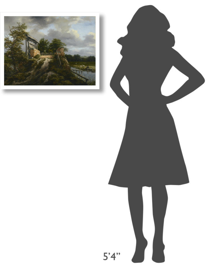 "Bridge with a Sluice" Digital Paper Print by Jacob van Ruisdael, 26"x20"