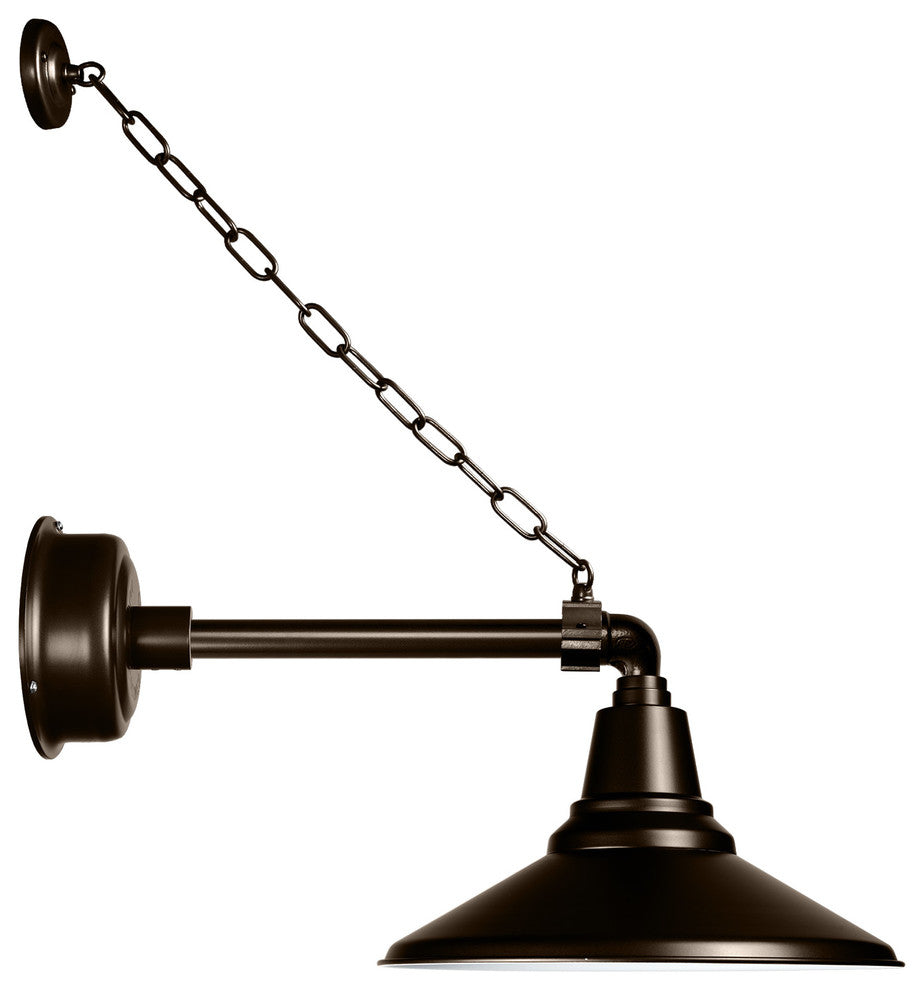 20" Calla LED Wall Sconce With Metropolitan Arm and Chain, Mahogany Bronze