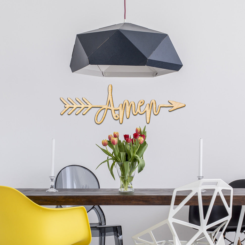 Amen Right Arrow Wood Sign Home Decor Unfinished, 36"x11"