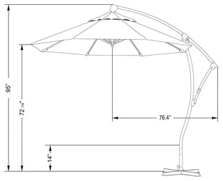 9' Cantilever Umbrella Deluxe Crank Lift, Bronze, Pacifica, Capri