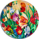 Bouquet Of Colorful Flowers, Floral Disc Metal Artwork, 23"