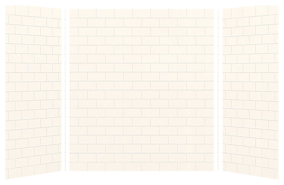 Transolid SaraMar 36in X 60in X 72in Glue to Wall 3-Piece Shower Wall Kit, White