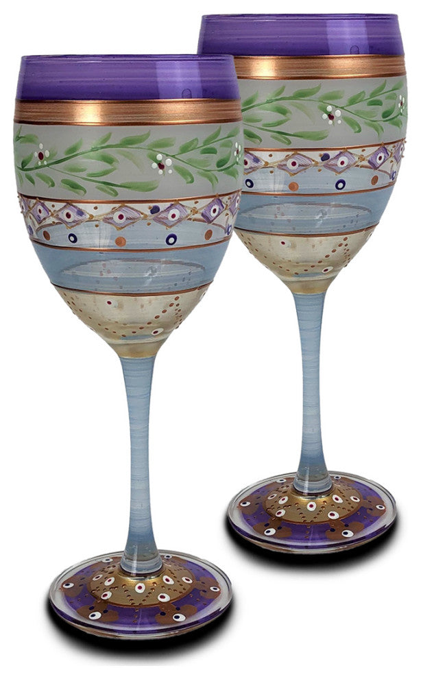 Mosaic Garland Wine Glasses, Set of 2