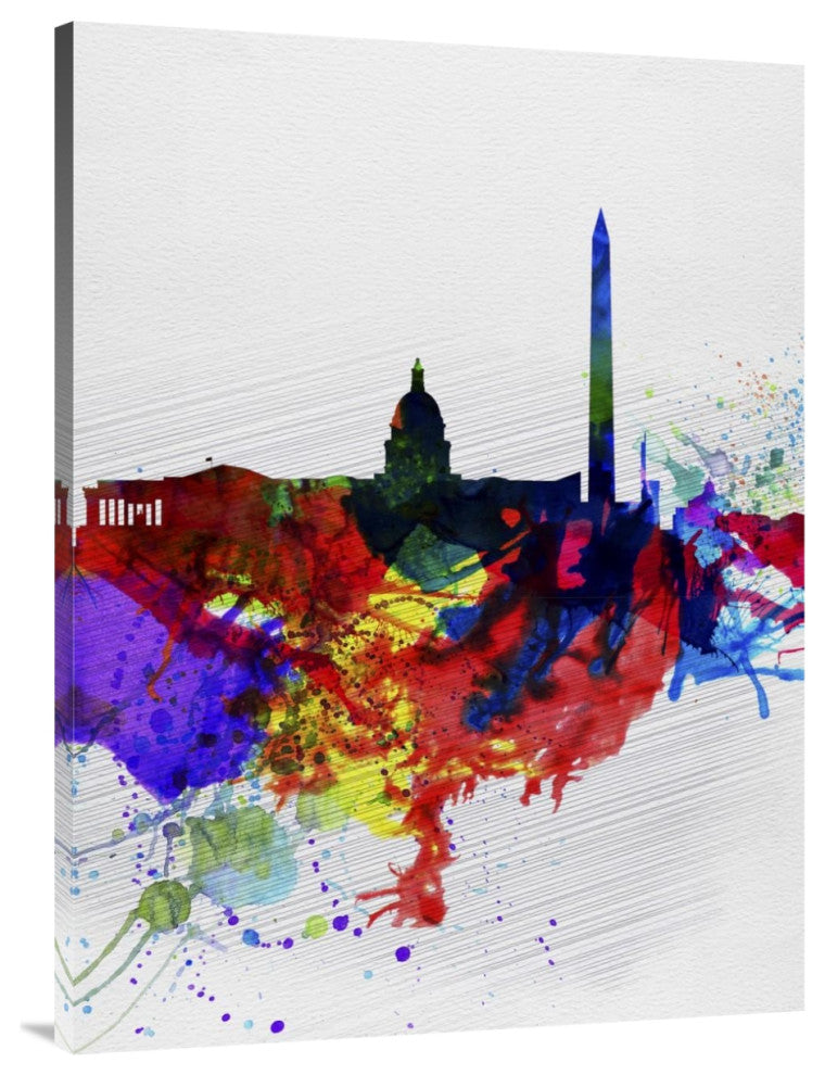 "Washington DC Watercolor Skyline 1" Fine Art Print