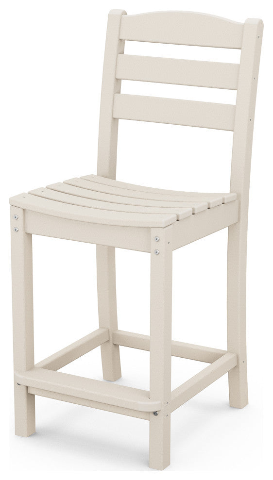 Polywood La Casa Cafe Counter Side Chair, Sand