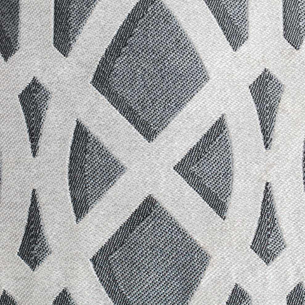 Sark Gray 18" x 18" x 18" Gray and Ivory Pouf