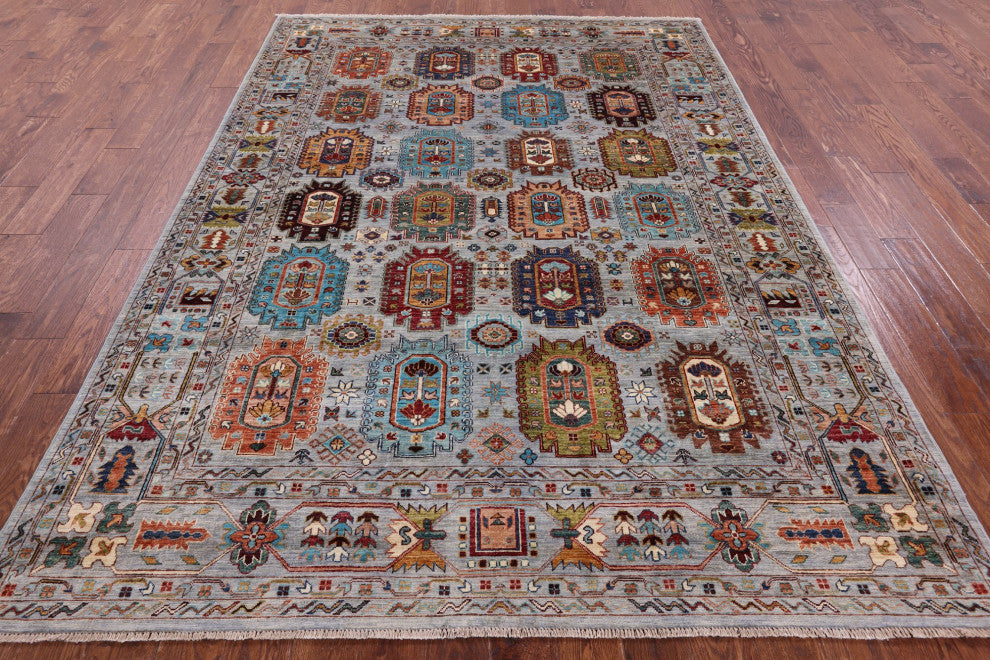 6' 10" X 9' 6" Fine Turkmen Ersari Handmade Wool Rug - Q12207