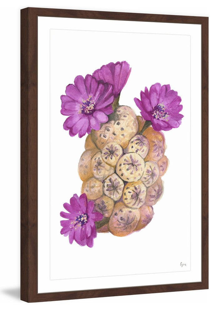 "Mauve Cactus" Framed Painting Print, 24"x36"