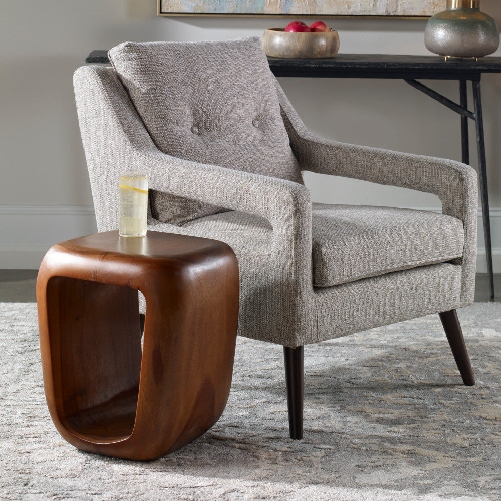 Uttermost Loophole Wooden Accent stool