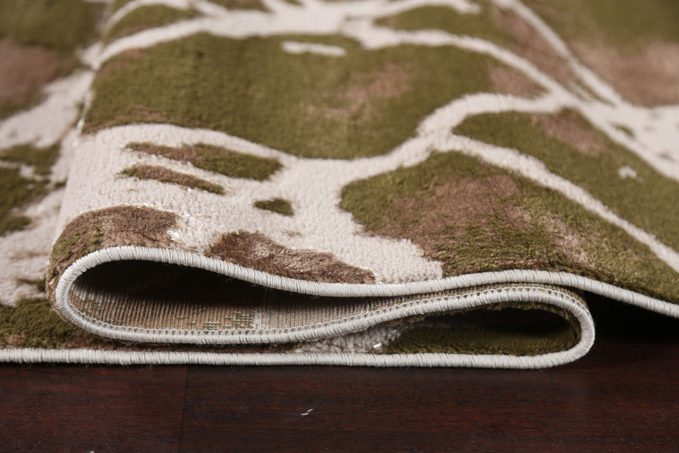 Green Abstract Turkish Transitional Oriental Rug Contemporary Carpet 8x10
