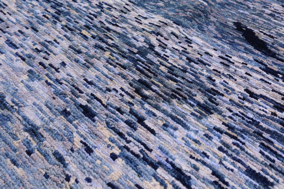 5' 10" X 8' 9" Wool and Silk Hand Knotted Abstract Rug Q10325