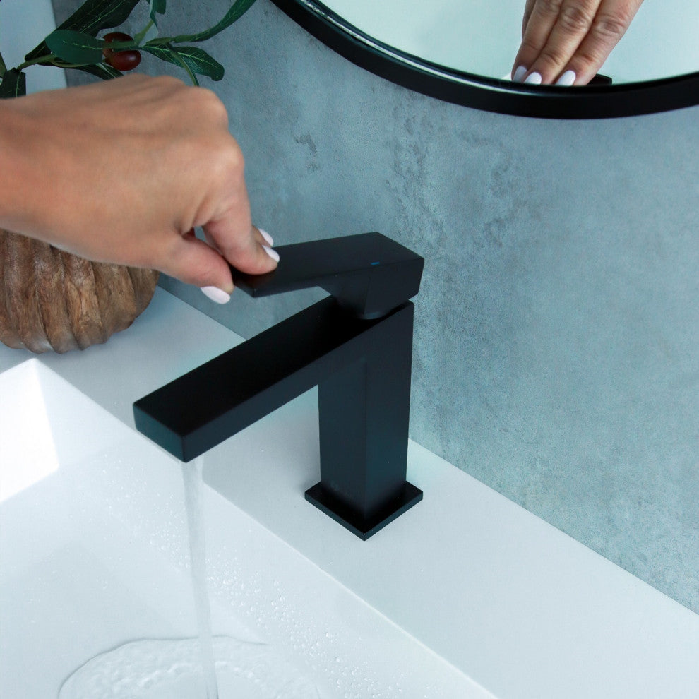 STYLISH Bathroom Faucet Single Handle Matte Black Finish, B-112N AVA
