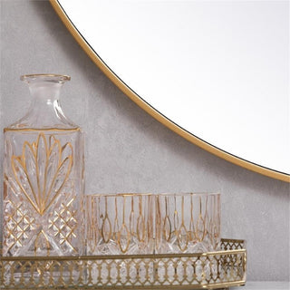 Elegant Decor Eternity 39" Round Mid Century Metal Frame Mirror in Brass