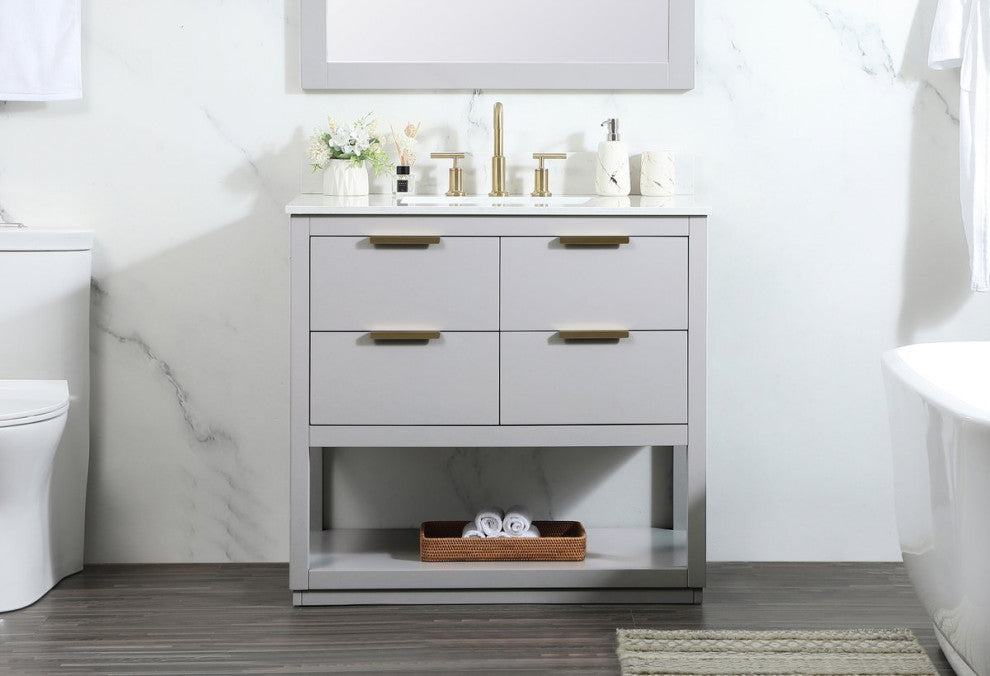 Elegant Decor Larkin Bathroom Vanity Grey