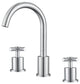 Ava Widespread Cross Handle Bathroom Faucet, Chrome
