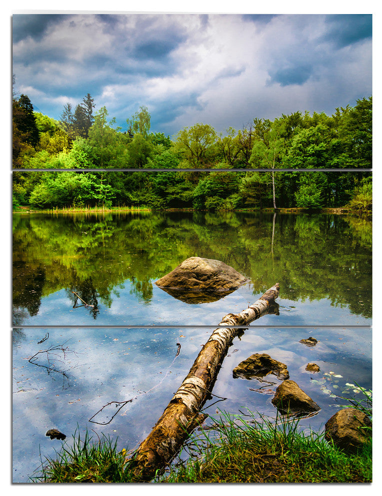 "Boyana Lake in Sofia Bulgaria" Metal Wall Art, 3 Panels, 28"x36"