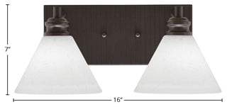 Edge 2-Light Bath Bar, Espresso Finish, 7" White Muslin Glass