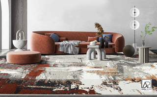 Alpine Ehra Power-Loomed Polypropylene Area Rug, Rust, 10'6" X 13'9"