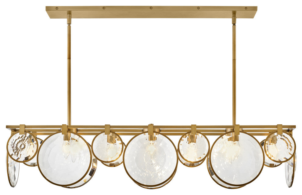 Fredrick Ramond Nala Medium Eight Light Linear, Heritage Brass