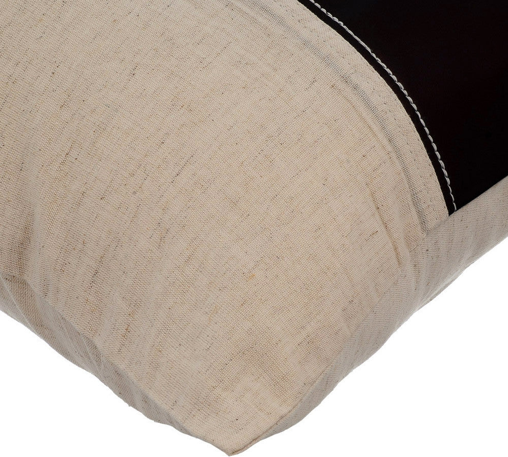Brown Decorative Pillow Covers 22"x22" Faux Leather, Better Half Choco