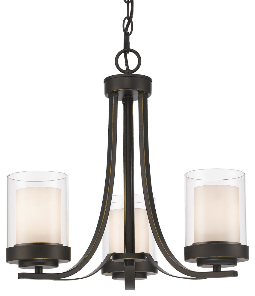 Z-Lite 426-3C Willow 3 Light 16"W Pillar Candle Chandelier - Olde Bronze