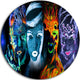 Earth Fire Air And Water, Abstract Portrait Round Metal Wall Art, 38"