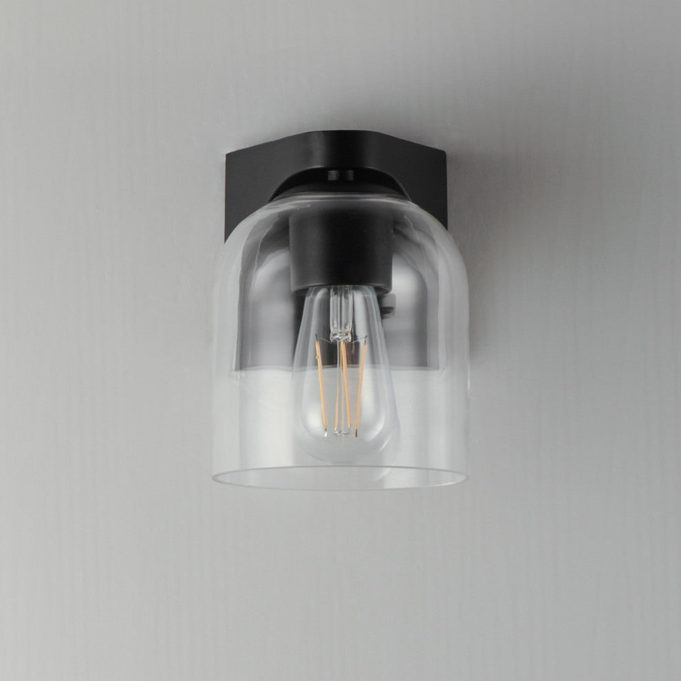 Maxim 21231CL Scoop 7" Tall Bathroom Sconce - Black