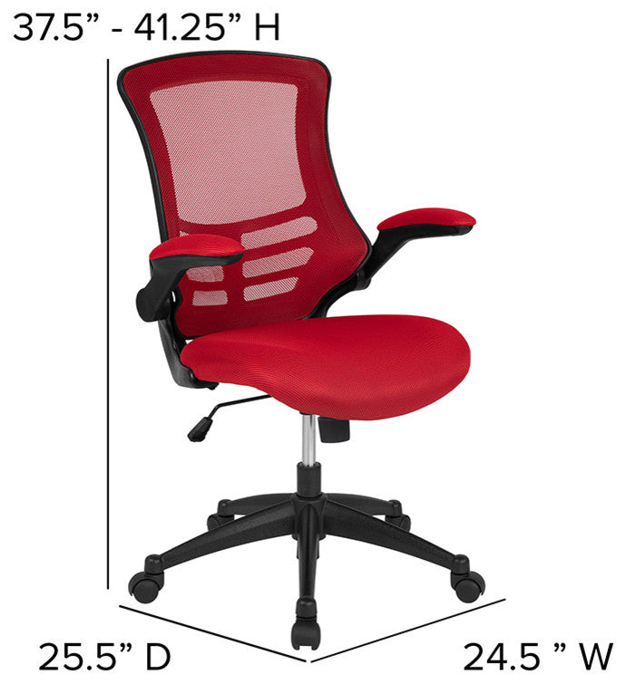 Mid-Back Mesh Swivel Ergonomic Task Office Chair, Red