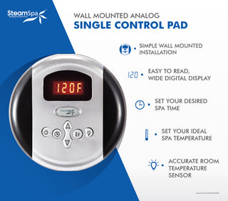 6 KW QuickStart Acu-Steam Bath Generator,Built-in Auto Drain,Polished Chrome