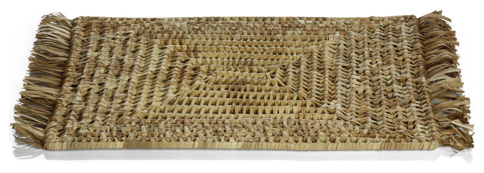 Balmy 6-Piece Set Pandan Fringed Placemats, Rectangle