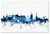 Michael Tompsett 'Edinburgh Skyline White' Canvas Art, 12x19