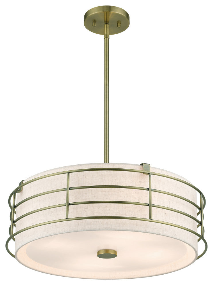 Blanchard 4-Light Antique Brass Pendant Chandelier